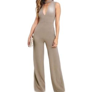 Lulus NWT Chic Mocha Brown Jumpsuit